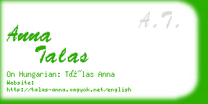 anna talas business card